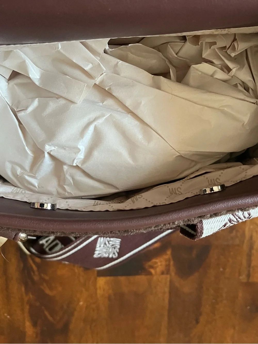Steve Madden Brown Shearling-Trim Satchel Bag